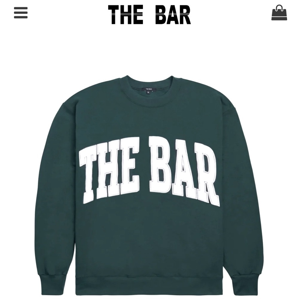 Size Large, The Bar sweatshirt in hunter green. Gently worn